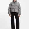 Gesteppte Jacke mit Hahnentrittmuster
