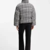 Gesteppte Jacke mit Hahnentrittmuster