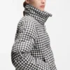 Gesteppte Jacke mit Hahnentrittmuster