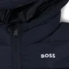 Gesteppte Kinderjacke mit Kapuze und Logo-Details