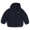 Gesteppte Kinderjacke mit Kapuze und Logo-Details