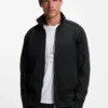 Gestepptes Jacquard-Sweatshirt mit Reißverschluss in Regular-Fit