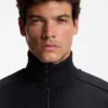 Gestepptes Jacquard-Sweatshirt mit Reißverschluss in Regular-Fit