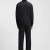 Gestepptes Jacquard-Sweatshirt mit Reißverschluss in Regular-Fit