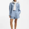 Gestreifte Bluse in Oversize-Passform aus Baumwollpopeline