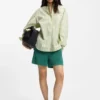 Gestreifte Bluse in Oversize-Passform aus Baumwollpopeline