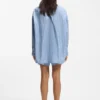 Gestreifte Bluse in Oversize-Passform aus Baumwollpopeline