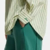 Gestreifte Bluse in Oversize-Passform aus Baumwollpopeline
