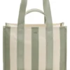Gestreifte Tasche aus Canvas mit zwei Henkeln