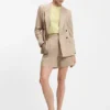 Gestreifter Blazer in Regular-Fit aus einer Baumwollmischung