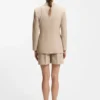 Gestreifter Blazer in Regular-Fit aus einer Baumwollmischung