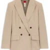 Gestreifter Blazer in Regular-Fit aus einer Baumwollmischung