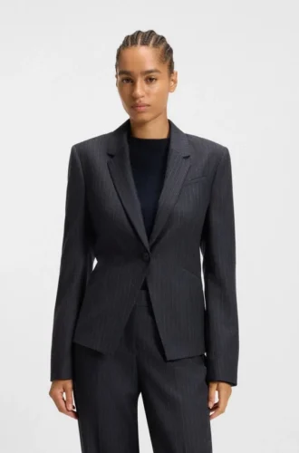 Gestreifter Slim-Fit-Blazer aus Schurwolle