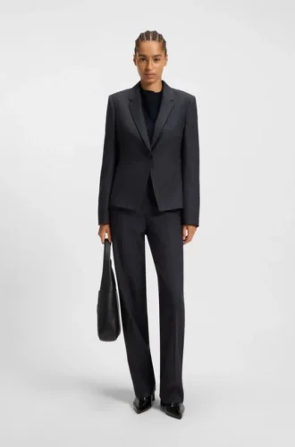 Gestreifter Slim-Fit-Blazer aus Schurwolle