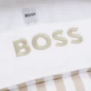 Gestreiftes Babynest aus Baumwolle mit gesticktem Logo Gestreiftes Babynest aus Baumwolle mit gesticktem Logo