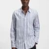 Gestreiftes Oversize-Hemd aus Baumwollpopeline Gestreiftes Oversize-Hemd aus Baumwollpopeline