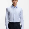 Gestreiftes Slim-Fit-Hemd aus italienischem Baumwolltwill
