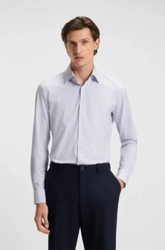 Gestreiftes Slim-Fit-Hemd aus Performance-Stretch-Material