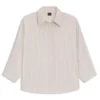 Gestreite Bluse in lockerer Passform aus Baumwollpopeline Gestreite Bluse in lockerer Passform aus Baumwollpopeline