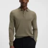 Gestrickter Polo-Pullover aus Schurwolle