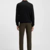 Gestrickter Polo-Pullover aus Schurwolle