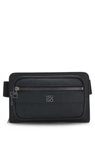 Gestrukturierte Gürtel-Tasche mit gestapeltem Logo