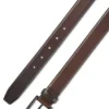 Glatter Ledergürtel mit gravierter Schnalle in Gunmetal