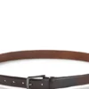 Glatter Ledergürtel mit gravierter Schnalle in Gunmetal