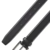 Glatter Ledergürtel mit gravierter Schnalle in Gunmetal
