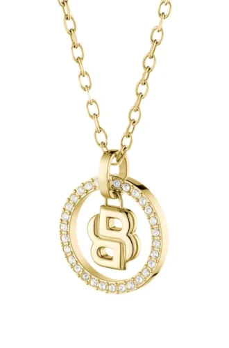 Goldfarbene Halskette mit Double-B-Monogramm-Anhänger