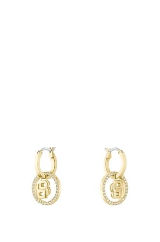 Goldfarbene Ohrringe mit Double-B-Monogramm-Anhänger