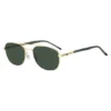 Goldfarbene Sonnenbrille mit grünen Akzenten