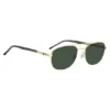 Goldfarbene Sonnenbrille mit grünen Akzenten