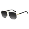 Goldfarbene Sonnenbrille mit schwarzen Akzenten