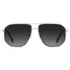 Goldfarbene Sonnenbrille mit schwarzen Akzenten