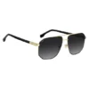 Goldfarbene Sonnenbrille mit schwarzen Akzenten