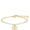 Goldfarbenes Armband mit Double B-Monogramm-Anhänger