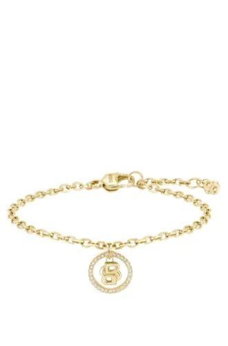 Goldfarbenes Armband mit Double B-Monogramm-Anhänger