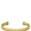 Goldfarbenes Armband mit Fischgrätenmuster