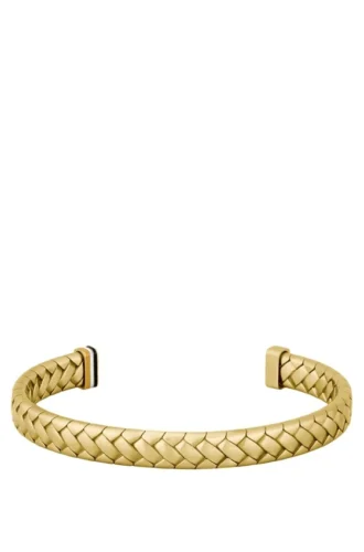 Goldfarbenes Armband mit Fischgrätenmuster