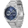 #GRAIL SPORT Silbertönige Uhr mit blauem Zifferblatt