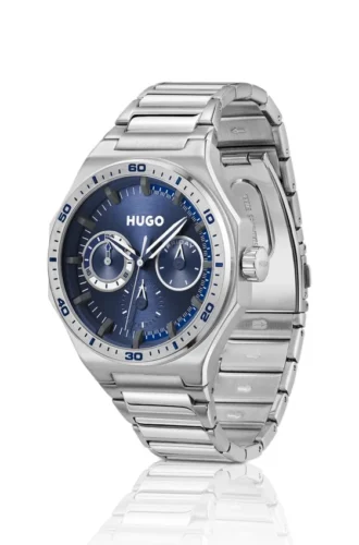 #GRAIL SPORT Silbertönige Uhr mit blauem Zifferblatt