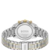 GRAND TOUR LADIES Zweifarbige Uhr mit grünem Zifferblatt und Fünf-Glied-Armband