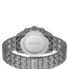 Grau beschichtete Chronographenuhr mit goldfarbenen Details
