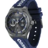 Grau beschichtete Uhr mit Silikonarmband mit Logo