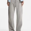 Graue Baggy-Fit-Jeans aus stonewashed Denim