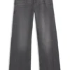 Graue Jeans im Boyfriend-Schnitt aus festem Denim