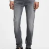 Graue Jeans in Extra-Slim-Fit aus Stretch-Denim