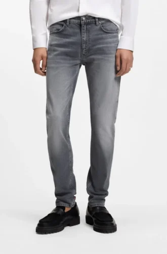 Graue Jeans in Extra-Slim-Fit aus Stretch-Denim