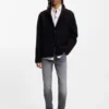 Graue Jeans in Extra-Slim-Fit aus Stretch-Denim